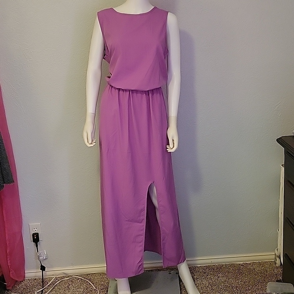 Misslook Lavendar Tank Maxi Blouson Walk Through Dress - Picture 3 of 9